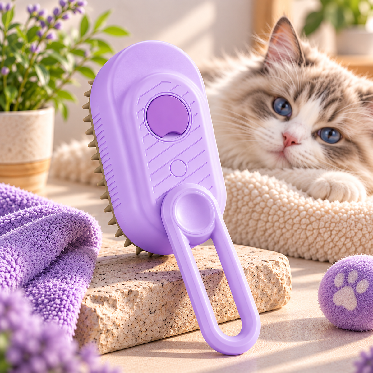 PawNova™ FurEase — Spazzola 3-in-1 a Vapore