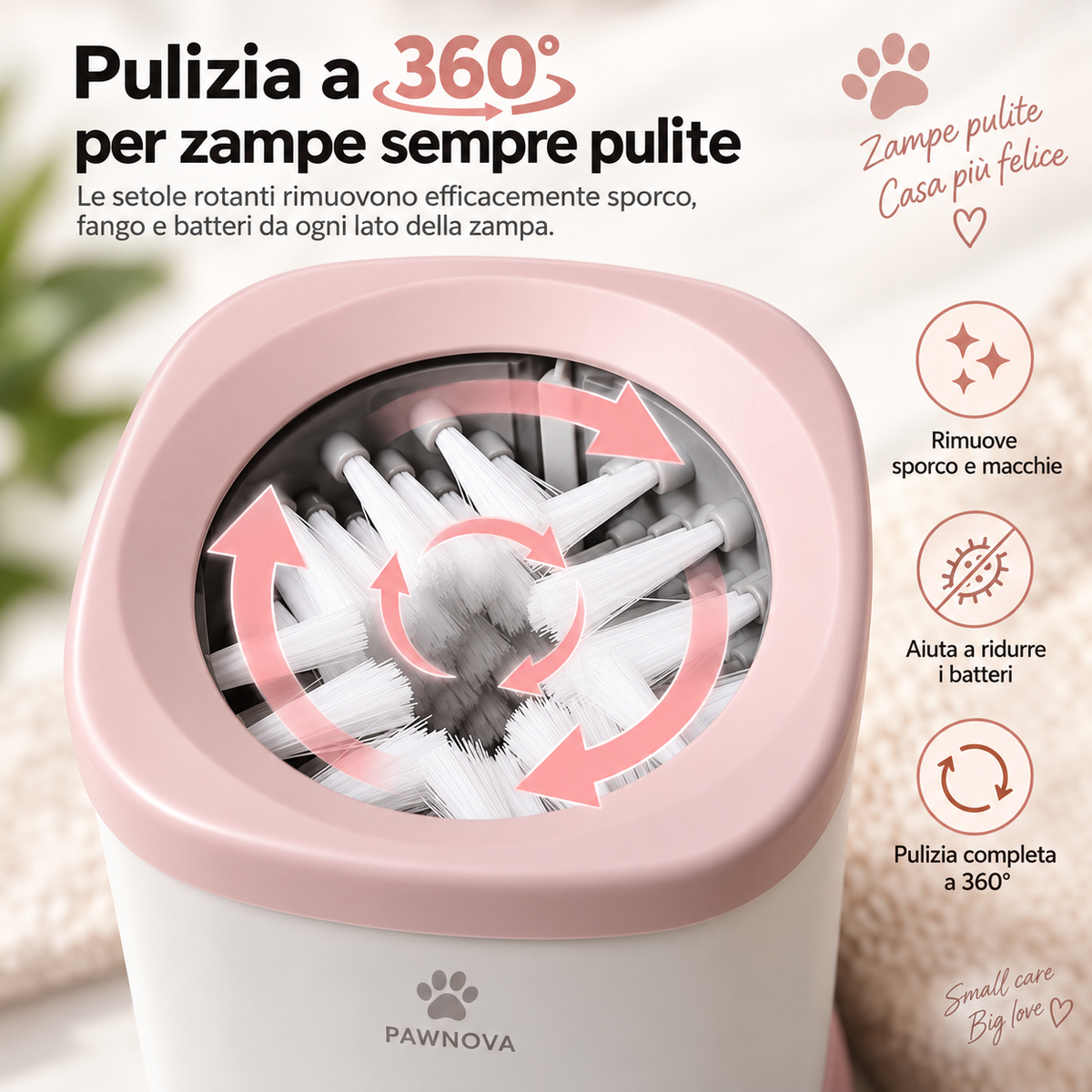 PAWNOVA™ PawClean – Pulitore Zampe per Cani e Gatti