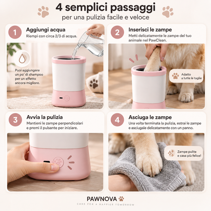 PAWNOVA™ PawClean – Pulitore Zampe per Cani e Gatti